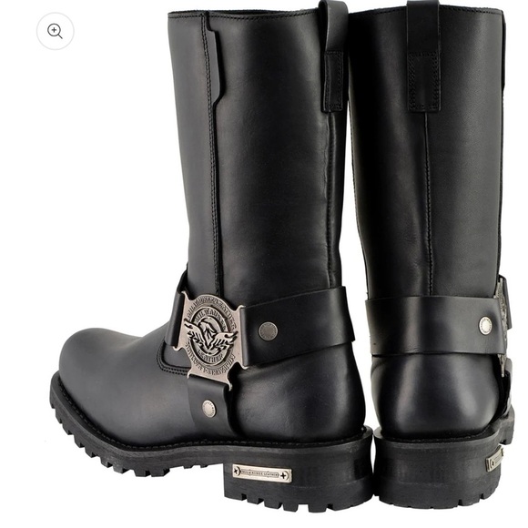 Milwaukee Leather Men's Black 11-inch Classic Harness Square Toe Boots, 9.5 - Picture 12 of 15